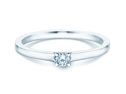 Bague de fiançailles Modern dans Argent 925/- avec diamant 0,10ct G/SI