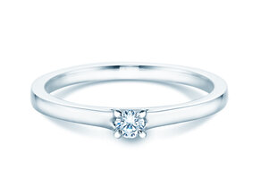 Bague de fiançailles Modern dans Argent 925/- avec diamant 0,10ct G/SI
