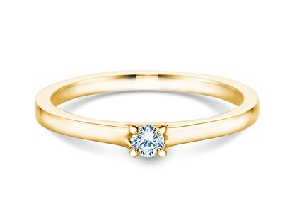 Bague de fiançailles Modern dans 14K or jaune avec diamant 0,10ct H/SI