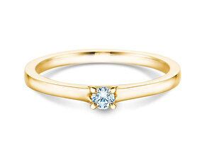 Bague de fiançailles Modern dans 14K or jaune avec diamant 0,10ct H/SI