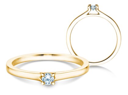Bague de fiançailles Modern dans 14K or jaune avec diamant 0,10ct G/SI