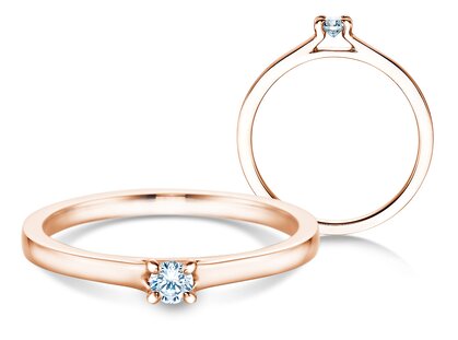 Bague de fiançailles Modern dans 14K or rose avec diamant 0,10ct G/SI
