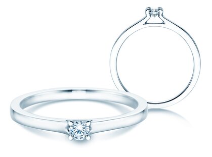 Bague de fiançailles Modern dans Argent 925/- avec diamant 0,10ct G/SI