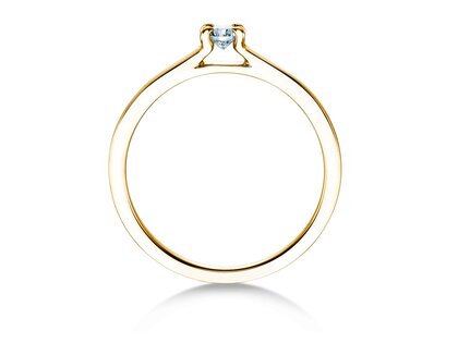 Bague de fiançailles Modern dans 14K or jaune avec diamant 0,10ct H/SI
