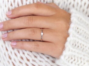 Bague de fiançailles Modern dans Argent 925/- avec diamant 0,15ct G/VS