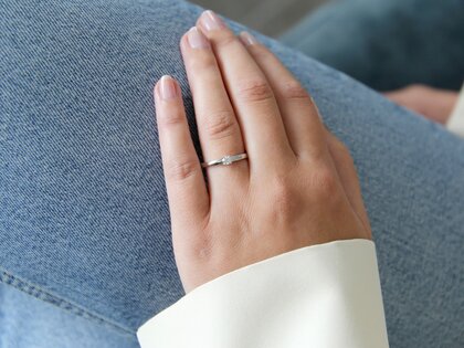 Bague de fiançailles Modern dans Argent 925/- avec diamant 0,15ct G/VS