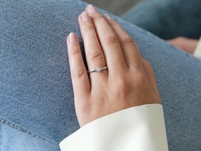 Bague de fiançailles Modern dans Argent 925/- avec diamant 0,15ct G/VS