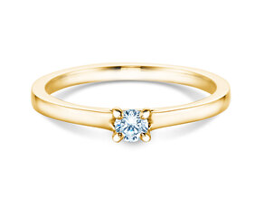 Bague de fiançailles Modern dans 14K or jaune avec diamant 0,15ct H/SI