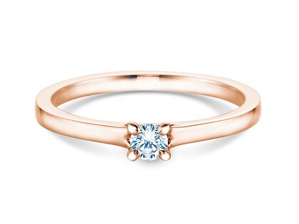 Bague de fiançailles Modern dans 18K or rose avec diamant 0,15ct G/SI