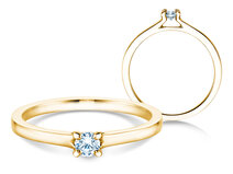 Bague de fiançailles Modern dans 18K or jaune avec diamant 0,15ct G/SI