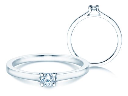 Bague de fiançailles Modern dans Argent 925/- avec diamant 0,15ct G/VS