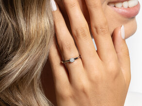 Bague de fiançailles Modern dans 14K or blanc avec diamant 0,30ct H/SI