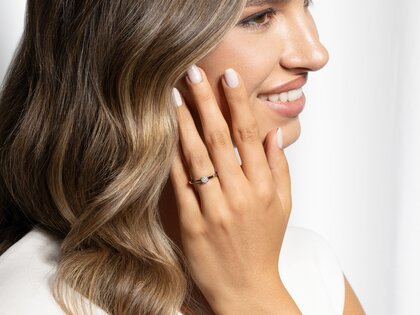 Bague de fiançailles Modern dans 14K or blanc avec diamant 0,30ct H/SI