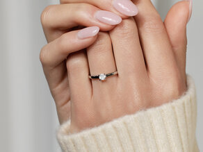Bague de fiançailles Modern dans 14K or blanc avec diamant 0,30ct H/SI