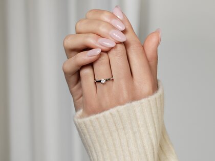 Bague de fiançailles Modern dans 14K or blanc avec diamant 0,30ct H/SI