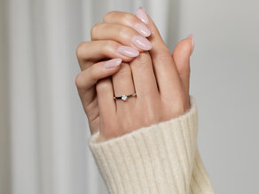 Bague de fiançailles Modern dans 14K or blanc avec diamant 0,30ct H/SI