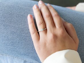 Bague de fiançailles Modern en 9K or blanc avec diamant 0,25ct H/SI