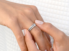 Bague de fiançailles Modern en 9K or blanc avec diamant 0,25ct H/SI