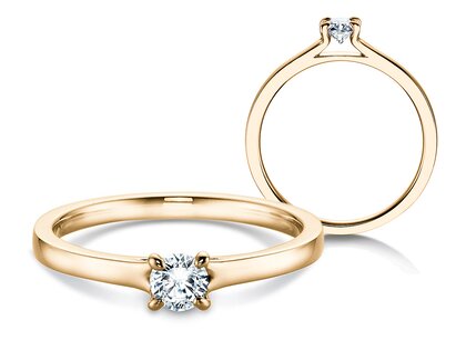 Bague de fiançailles Modern dans 14K or jaune avec diamant 0,30ct G/SI