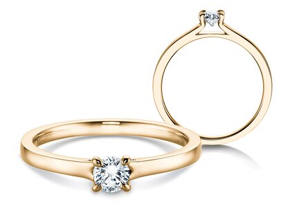 Bague de fiançailles Modern dans 14K or jaune avec diamant 0,25ct G/SI