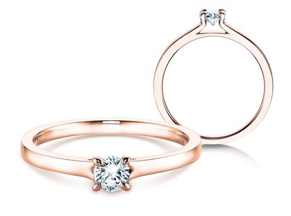 Bague de fiançailles Modern dans 14K or rose avec diamant 0,25ct H/SI