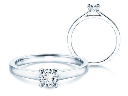 Bague de fiançailles Modern dans 14K or blanc avec diamant 0,30ct H/SI