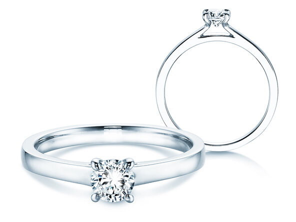 Bague de fiançailles Modern dans 14K or blanc avec diamant 0,30ct H/SI