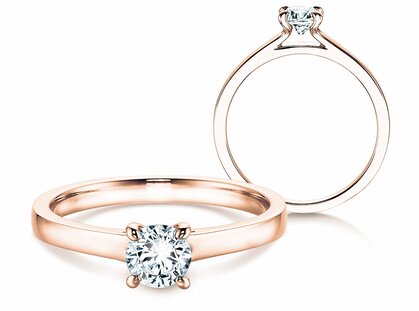 Bague de fiançailles Modern dans 14K or rose avec diamant 0,40ct G/SI