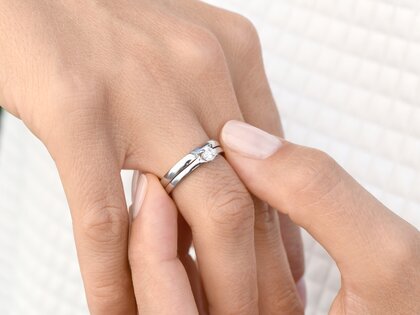 Bague de fiançailles Modern dans argent
