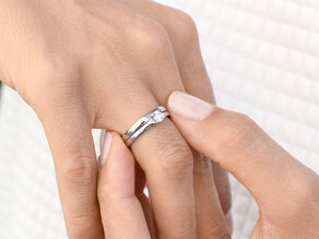 Bague de fiançailles Modern dans argent