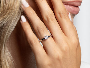 Bague de fiançailles Modern dans 14K or blanc avec diamant 0,50ct H/SI