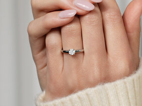 Bague de fiançailles Modern dans 14K or blanc avec diamant 0,50ct H/SI