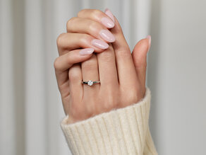 Bague de fiançailles Modern dans 14K or blanc avec diamant 0,50ct H/SI