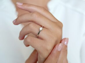 Bague de fiançailles Modern dans 14K or blanc avec diamant 0,50ct H/SI