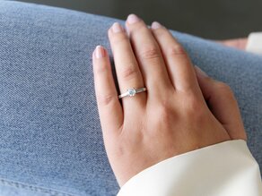 Bague de fiançailles Modern dans 14K or blanc avec diamant 0,50ct H/SI