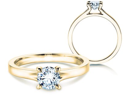 Bague de fiançailles Modern dans 14K or jaune avec diamant 0,50ct H/SI
