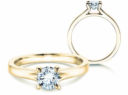Bague de fiançailles Modern dans 14K or jaune avec diamant 0,50ct G/SI