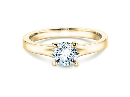 Bague de fiançailles Modern en 9K or jaune avec diamant 0,50ct G/SI