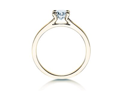 Bague de fiançailles Modern en 9K or jaune avec diamant 0,50ct G/SI