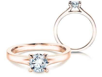 Bague de fiançailles Modern dans 14K or rose avec diamant 0,50ct H/SI
