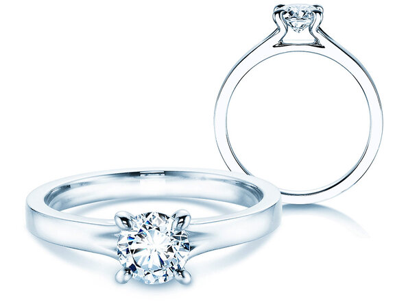Bague de fiançailles Modern dans 14K or blanc avec diamant 0,50ct H/SI