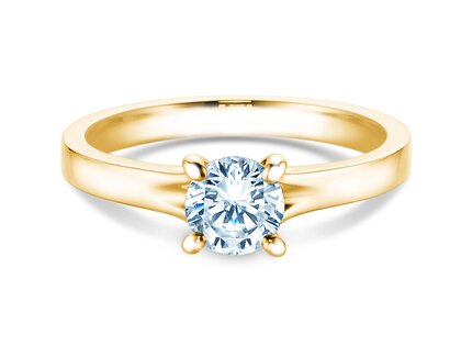 Bague de fiançailles Modern dans 18K or jaune avec diamant 0,75ct D/IF