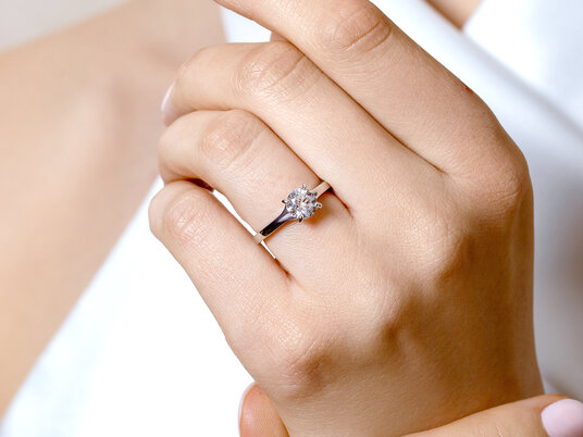 Bague de fiançailles Modern en 9K or blanc avec diamant 1,00ct