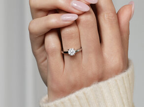 Bague de fiançailles Modern en 9K or blanc avec diamant 1,00ct G/SI