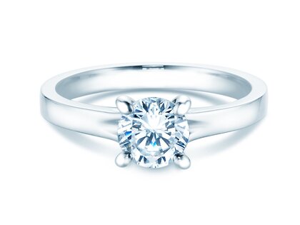 Bague de fiançailles Modern en 18K or blanc avec diamant 1,50ct G/IF