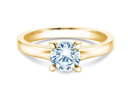 Bague de fiançailles Modern en 9K or jaune avec diamant 1,00ct H/SI