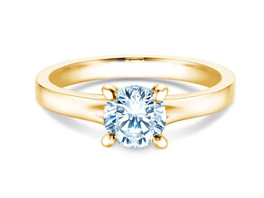 Bague de fiançailles Modern en 9K or jaune avec diamant 1,00ct H/SI