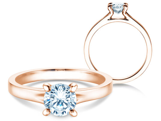 Bague de fiançailles Modern en 9K or blanc avec diamant 1,00ct H/SI