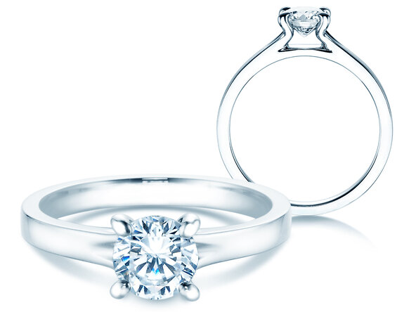 Bague de fiançailles Modern en 18K or blanc avec diamant 1,50ct G/IF