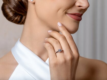 Bague de fiançailles Modern dans 18K or jaune avec diamant 0,75ct D/IF